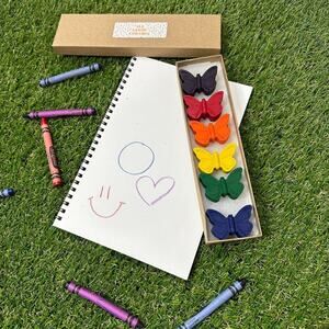 2/$30 Butterfly Crayons (6), Kids Boys Girls, Pretty Unique Colorful B-day Gift